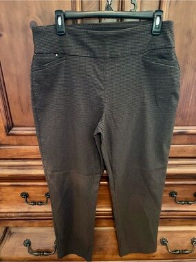 Attyre Olive-Brown Straight Leg Stretch Pull-On Pants